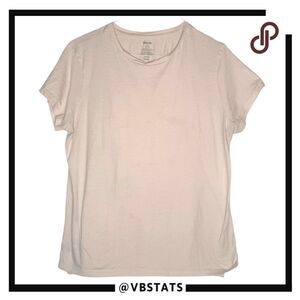 Bench Women's Cotton Stretch Short Sleeve Crew Neck T-Shirt Solid Cream Size XL